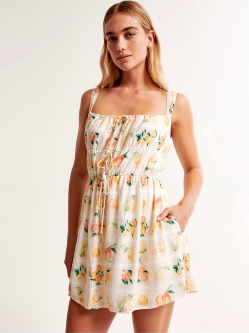 Abercrombie & Fitch Sleeveless Citrus Print Sundress Size Medium RETAIL $80